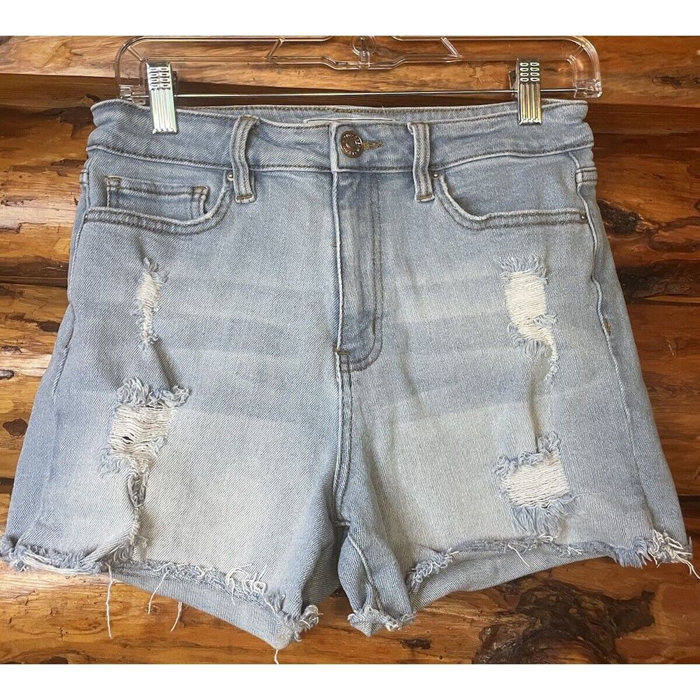 YMI Dream Distressed Light Blue Jean Shorts Size 7/28‎